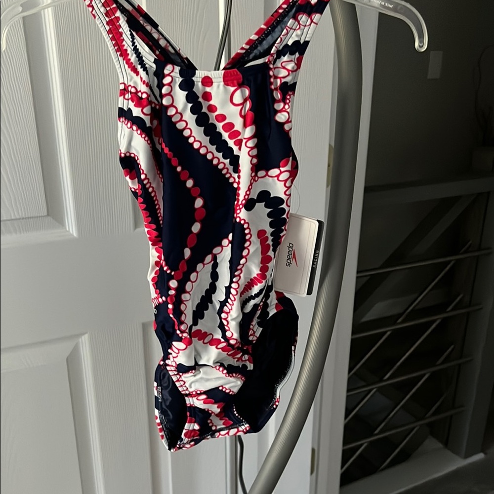 Speedo Dynamic Blue and Red One Piece Swimsuit